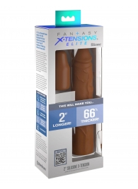 Коричневая насадка на член 2  Silicone X-tension - 20,3 см. - Pipedream - в Рязани купить с доставкой