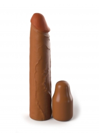 Коричневая насадка на член 2  Silicone X-tension - 20,3 см. - Pipedream - в Рязани купить с доставкой