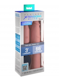 Телесная вибронасадка на член 3  Vibrating Mega X-tension with Remote - 22,9 см. - Pipedream - в Рязани купить с доставкой