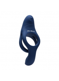 Синее эрекционное виброкольцо с двойным подхватом мошонки Ring Around The Rosy - Zero Tolerance - в Рязани купить с доставкой