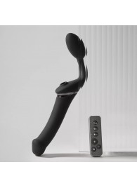 Черный безремневой вибрострапон Strap-On-Me Multi Orgasm Size XL - Strap-on-me - купить с доставкой в Рязани