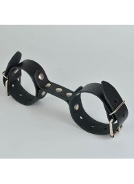 Черные кожаные наручники-фиксатор - Sitabella - купить с доставкой в Рязани