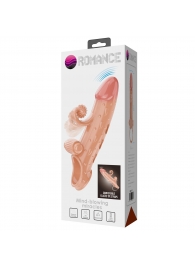 Телесная вибронасадка на пенис с подхватом мошонки - 20 см. - Baile - в Рязани купить с доставкой