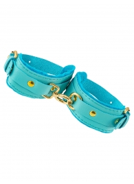 Голубые двуслойные кожаные оковы - Pecado - купить с доставкой в Рязани