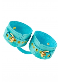 Голубые однослойные кожаные оковы - Pecado - купить с доставкой в Рязани