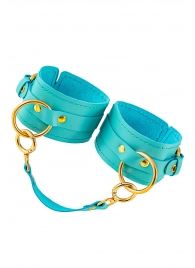 Голубые однослойные кожаные оковы - Pecado - купить с доставкой в Рязани