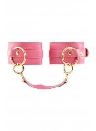 Розовые однослойные кожаные оковы - Pecado - купить с доставкой в Рязани