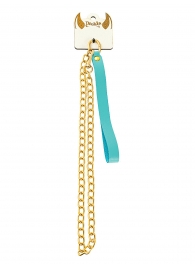 Голубой кожаный поводок с карабином для ошейника - 80 см. - Pecado - купить с доставкой в Рязани