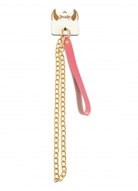 Розовый кожаный поводок с карабином для ошейника - 80 см. - Pecado - купить с доставкой в Рязани