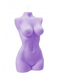 Фиолетовая интерьерная свеча в форме женского торса - 850 гр. - Pecado - купить с доставкой в Рязани