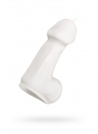 Белая свеча в форме пениса - 47 гр. - Pecado - купить с доставкой в Рязани