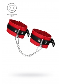 Красно-черные мягкие оковы с одним ремешком и люверсами - Pecado - купить с доставкой в Рязани
