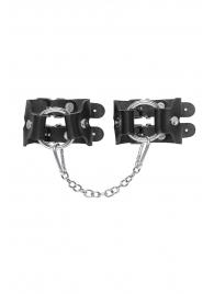 Черные кожаные наручники-браслеты из двух ремешков - Pecado - купить с доставкой в Рязани