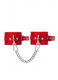 Красные мягкие кожаные оковы с люверсами - Pecado - купить с доставкой в Рязани
