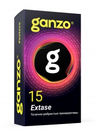 Презервативы анатомической формы с точечной и ребристой структурой Ganzo Extase - 15 шт. - Ganzo - купить с доставкой в Рязани