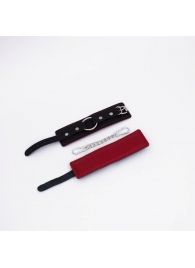 Черно-красные кожаные наручники - Crazy Handmade - купить с доставкой в Рязани