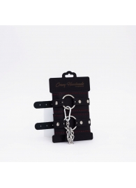 Черно-красные кожаные оковы - Crazy Handmade - купить с доставкой в Рязани