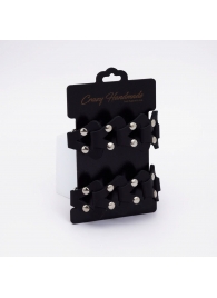 Черные кожаные оковы из звеньев - Crazy Handmade - купить с доставкой в Рязани