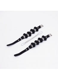 Черные кожаные оковы из звеньев - Crazy Handmade - купить с доставкой в Рязани