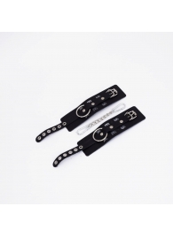 Черные кожаные наручники Sex - Crazy Handmade - купить с доставкой в Рязани