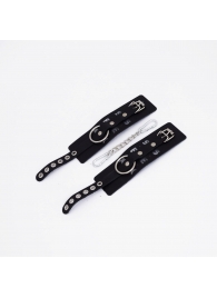 Черные кожаные наручники Sex - Crazy Handmade - купить с доставкой в Рязани