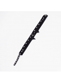 Черный однослойный кожаный ошейник с имитацией фигурного воротничка - Crazy Handmade - купить с доставкой в Рязани