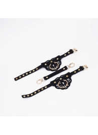 Черные оковы с золотистой фурнитурой - Crazy Handmade - купить с доставкой в Рязани