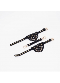 Черные оковы с золотистой фурнитурой - Crazy Handmade - купить с доставкой в Рязани