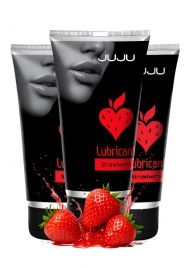 Набор из 3 съедобных лубрикантов JUJU со вкусом клубники - JuJu - купить с доставкой в Рязани