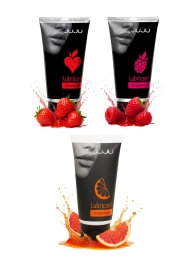 Набор из 3 съедобных лубрикантов JUJU (клубника, малина, грейпфрут) - JuJu - купить с доставкой в Рязани