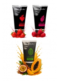 Набор из 3 съедобных лубрикантов JUJU (клубника, малина, тропические фрукты) - JuJu - купить с доставкой в Рязани