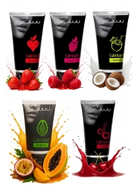 Набор из 5 съедобных лубрикантов JUJU (клубника, малина, тропические фрукты, вишня, кокос) - JuJu - купить с доставкой в Рязани