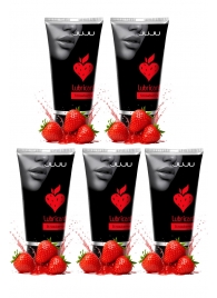 Набор из 5 съедобных лубрикантов JUJU со вкусом клубники - JuJu - купить с доставкой в Рязани