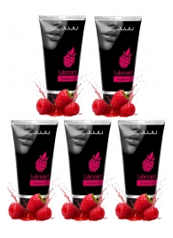 Набор из 5 съедобных лубрикантов JUJU со вкусом малины - JuJu - купить с доставкой в Рязани