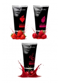 Набор из 3 съедобных лубрикантов JUJU (клубника, малина, вишня) - JuJu - купить с доставкой в Рязани