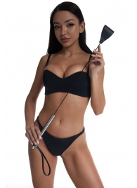 Стек с широким черным кожаным наконечником и металлической ручкой - 67 см. - Crazy Handmade - купить с доставкой в Рязани