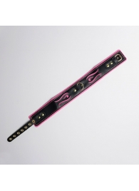 Черно-розовый ошейник с золотистой фурнитурой - Crazy Handmade - купить с доставкой в Рязани