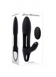 Черная насадка на пенис с вибрацией Nautilus - Zero Tolerance - в Рязани купить с доставкой