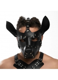 Черная кожаная маска «Собака» - Crazy Handmade - купить с доставкой в Рязани