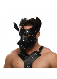 Черная кожаная маска «Собака» - Crazy Handmade - купить с доставкой в Рязани
