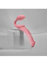 Розовый безремневой страпон Strap-on-me Semi-Realistic Bendable Strap-On size M - Strap-on-me - купить с доставкой в Рязани