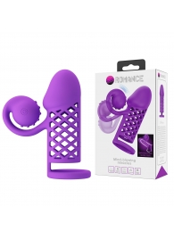 Фиолетовая вибронасадка с клиторальным отростком Harden - Baile - в Рязани купить с доставкой