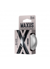 Черные утолщенные презервативы MAXUS Extra Strong с железным кейсом - 3 шт. - Maxus - купить с доставкой в Рязани