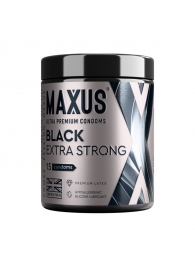 Черные утолщенные презервативы MAXUS Extra Strong с железным кейсом - 15 шт. - Maxus - купить с доставкой в Рязани