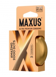 Точечные презервативы MAXUS 2000 Amazing Dots с железным кейсом - 3 шт. - Maxus - купить с доставкой в Рязани