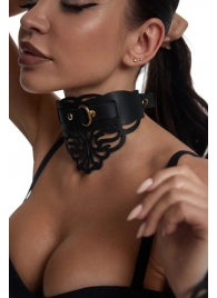 Фигурный чокер с узорами и золотистой фурнитурой - Crazy Handmade - купить с доставкой в Рязани