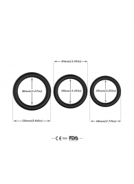 Набор из 3 черных эрекционных колец Stay Hard - Boys of Toys - в Рязани купить с доставкой