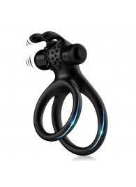 Черное эрекционное виброкольцо с подхватом мошонки Stay Hard - Boys of Toys - в Рязани купить с доставкой