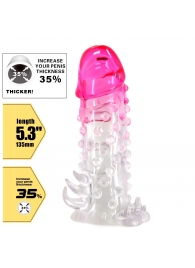 Прозрачно-розовая насадка на пенис Wilford - 13,5 см. - Baile - в Рязани купить с доставкой