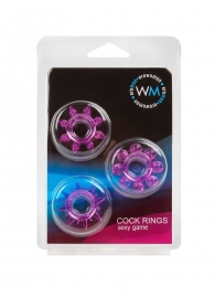 Набор из 3 лиловых эрекционных колец различной формы - Erowoman-Eroman - в Рязани купить с доставкой